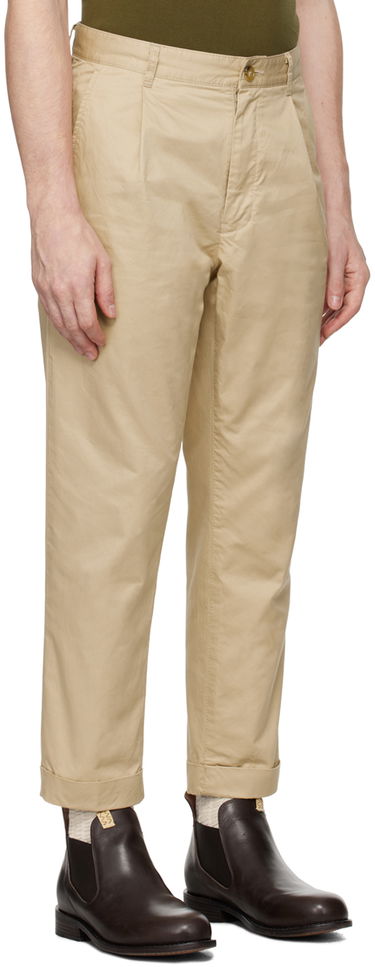 Nohavice BEAMS Beams Plus 1 Pleat Trousers Béžová | 3823-0111-874, 1