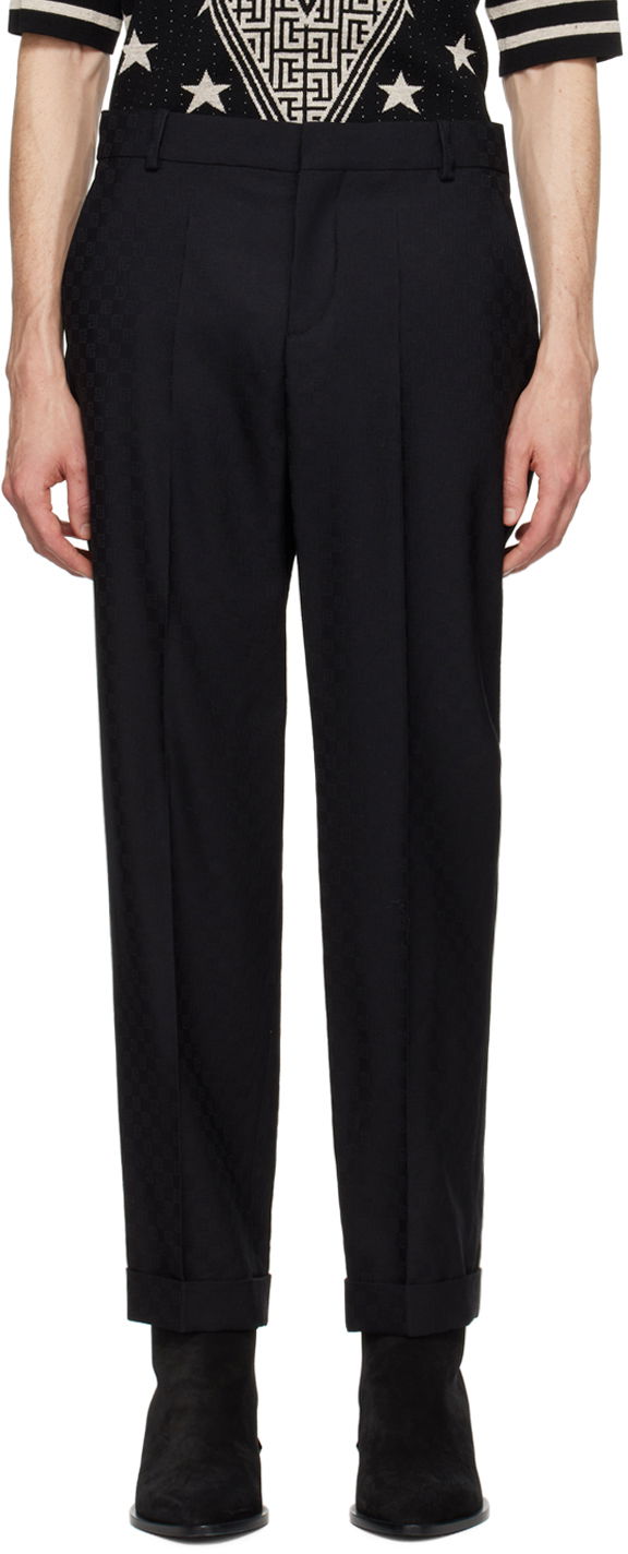 Nohavice Balmain Monogram Trousers Čierna | CH1PM030WC54