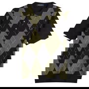 Fred Perry Argyle Knitted Polo Shirt, Size Large