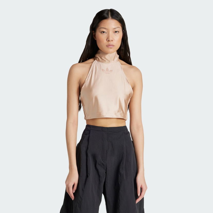 Tielko adidas Performance Women's Satin Crop Top Béžová | JJ3184