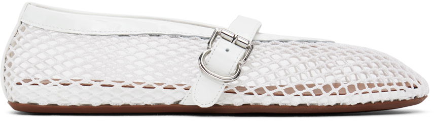 Oblečenie Alaïa ALAÏA Fishnet Ballerina Flats Biela | AA3A029TK007, 0