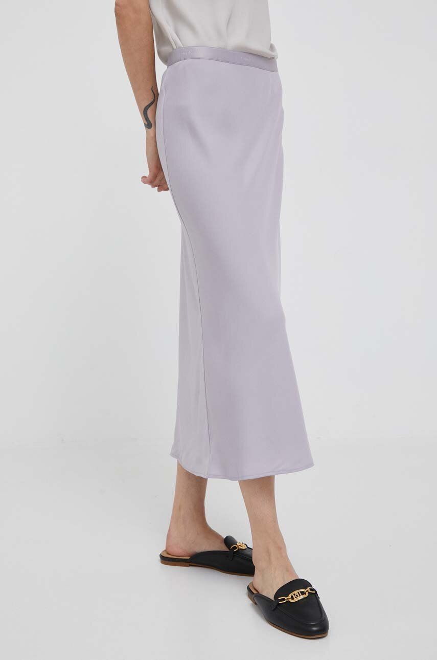 Sukňa CALVIN KLEIN Slim Recycled Crepe Midi Skirt Fialová | K20K203514, 0