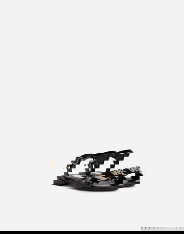Tenisky a topánky Dolce & Gabbana Patent Leather Sandals With Dg Logo Čierna | D11048A115380999, 2