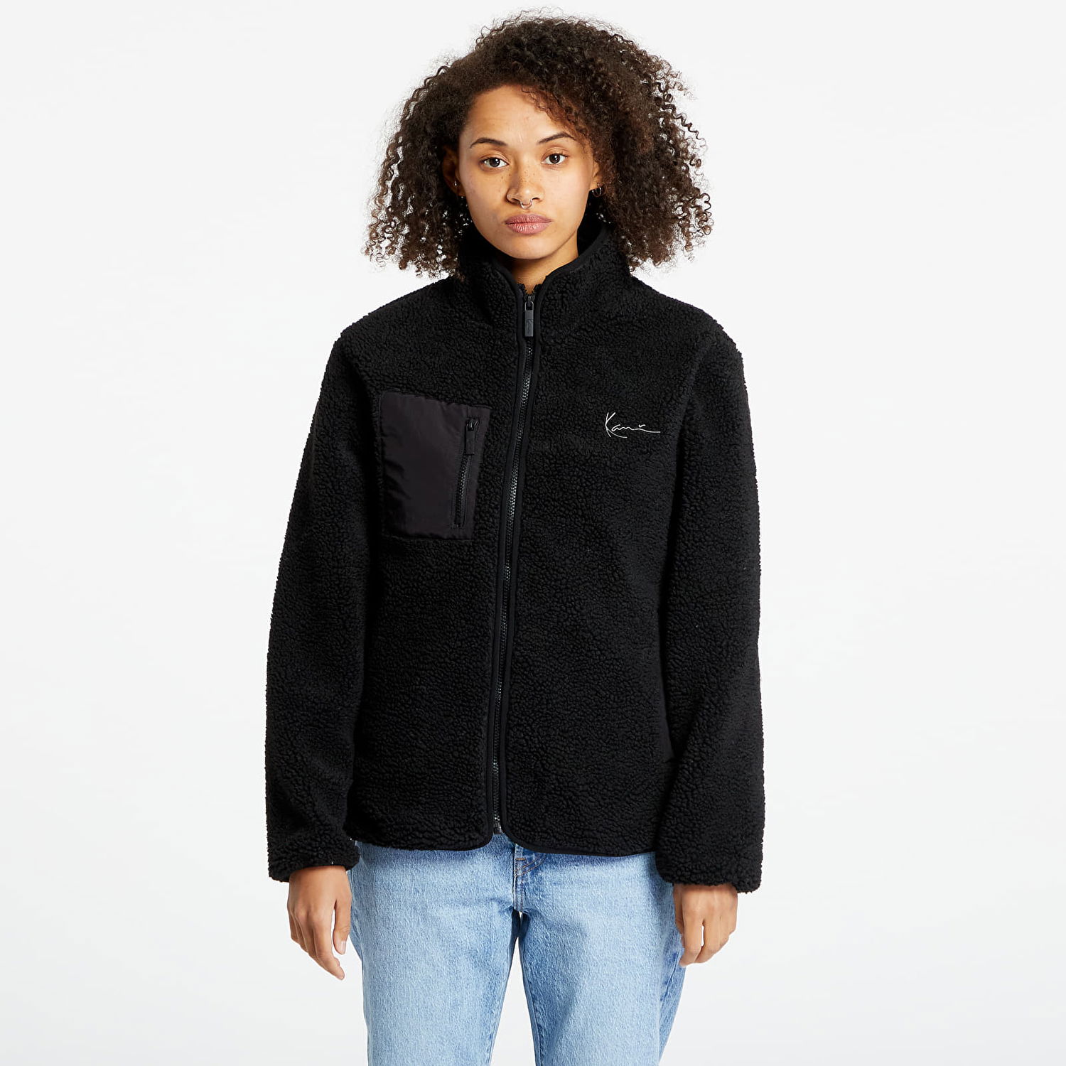 Bunda Karl Kani Metal Signature Teddy Trackjacket Čierna | KW234-038-3, 0