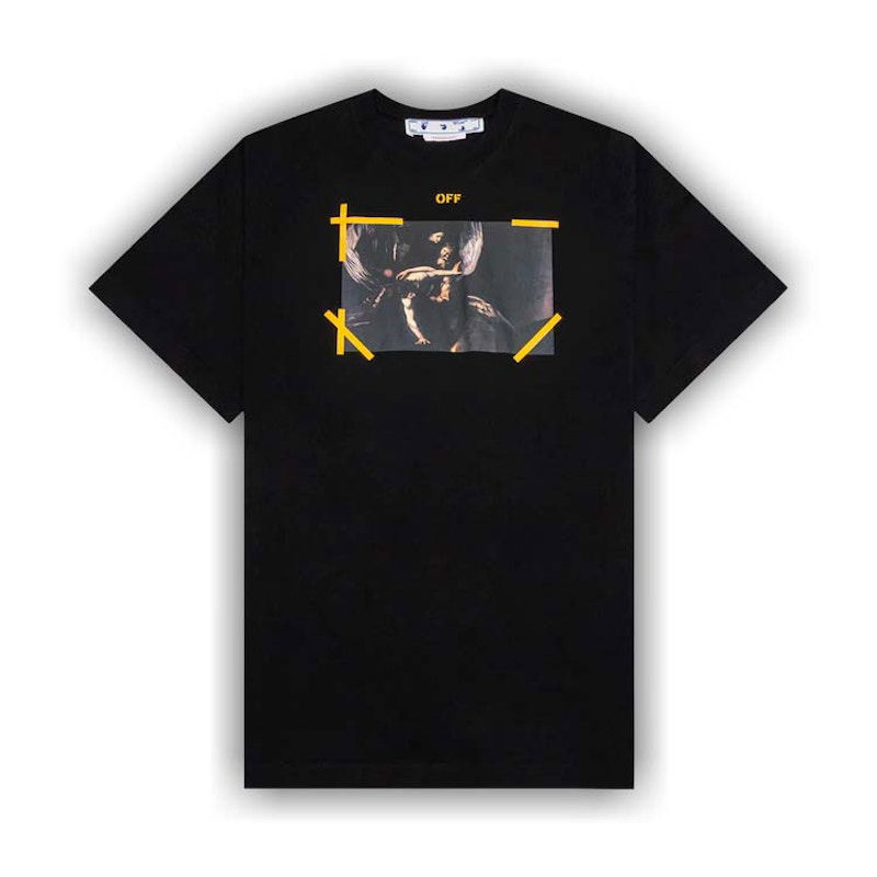 Tričko Off-White Arrow Caravaggio Mercy Short Sleeve T-Shirt Čierna | OMAA119C99JER0061001
