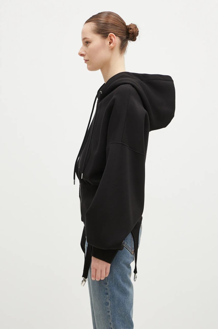 Mikina Fiorucci Fiorucci Neoprene Suspender Zip-Up Hoodie Čierna | W01FMSHO268NE01BK01, 1