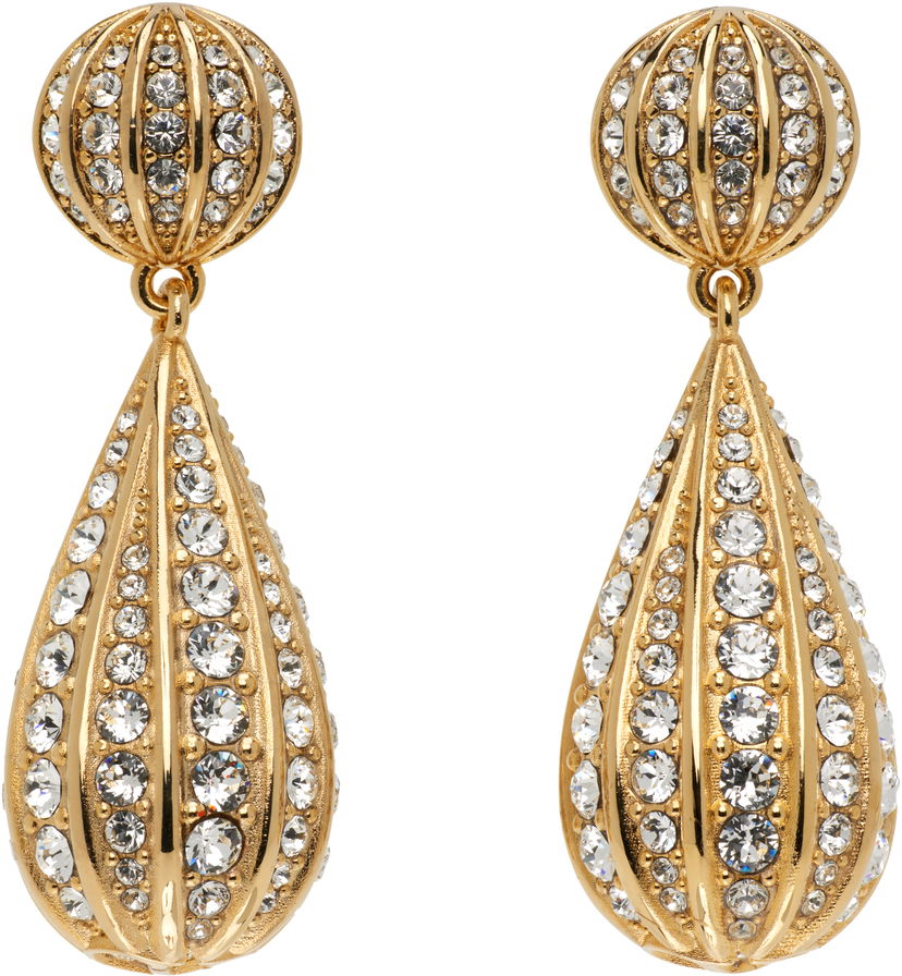 Náušnice Valentino Valentino Garavani 'Poetique Des Gouttes' Crystal-Embellished Drop Earrings Žltá | 7W2J0AD8YCW