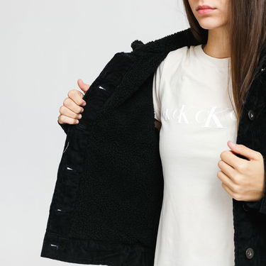 Bunda Urban Classics Ladies Sherpa Corduroy Jacket Čierna | TB1859 black, 3