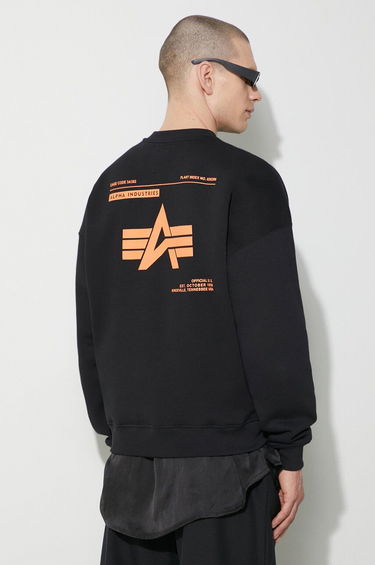 Mikina Alpha Industries Logo Print Sweatshirt Čierna | 146304, 0