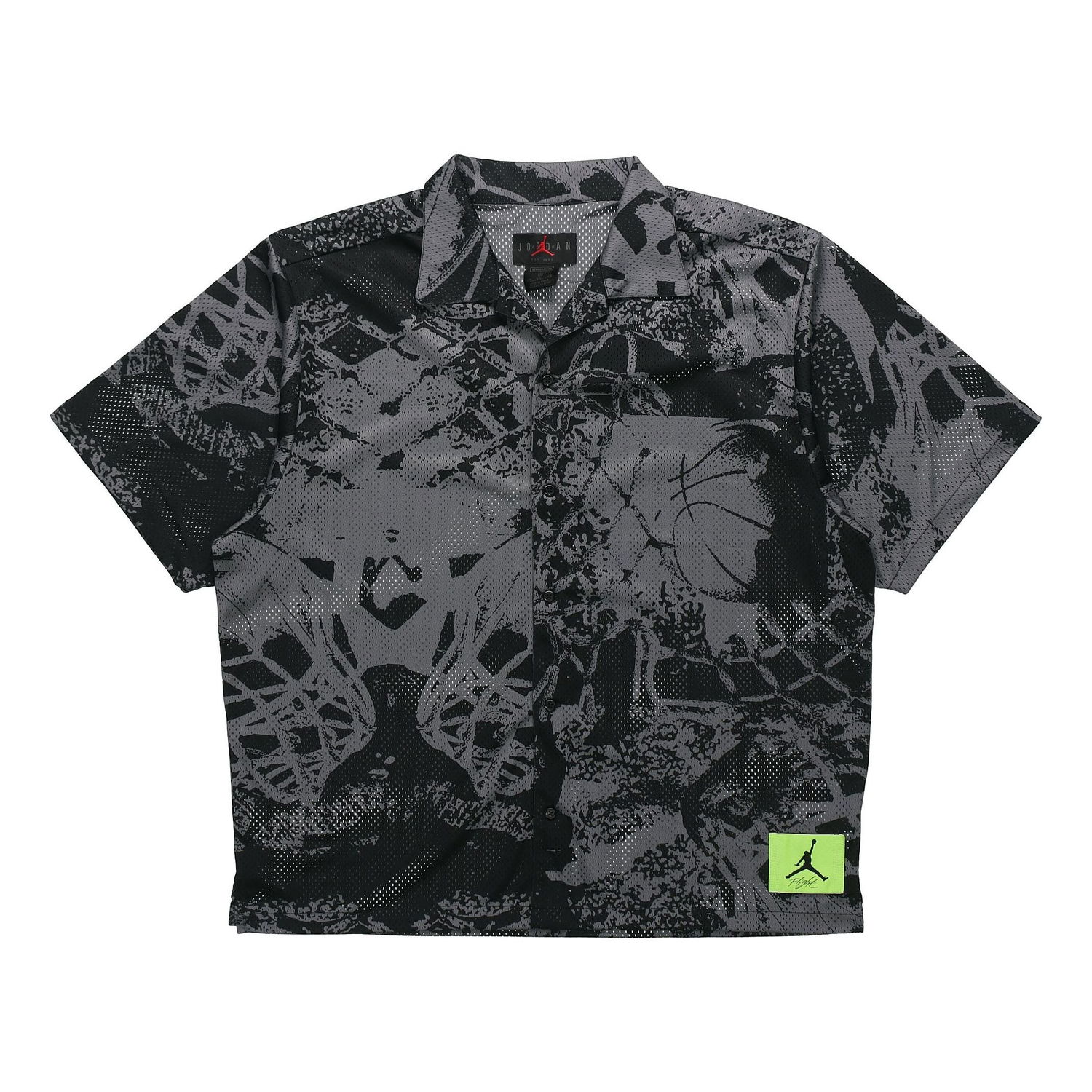 Košeľa Jordan Jordan Flight Knitted Printed Wide Loose Basketball Short Sleeve Shirt Čierna | CZ4736-010, 0