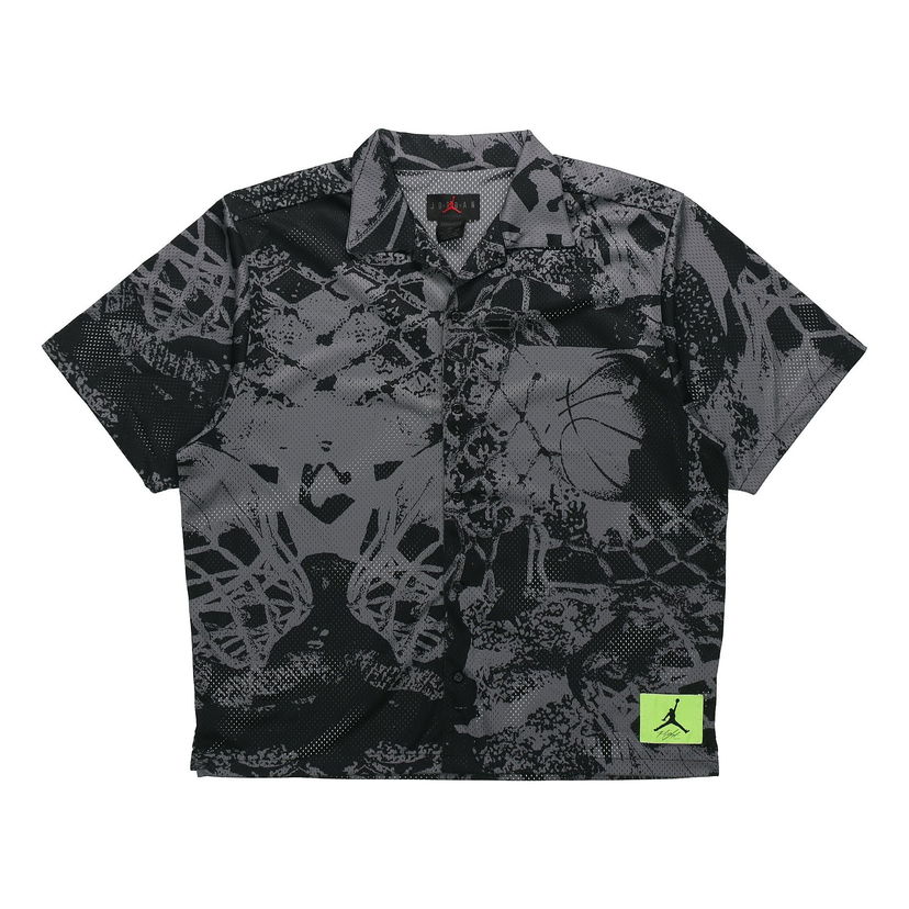 Košeľa Jordan Jordan Flight Knitted Printed Wide Loose Basketball Short Sleeve Shirt Čierna | CZ4736-010