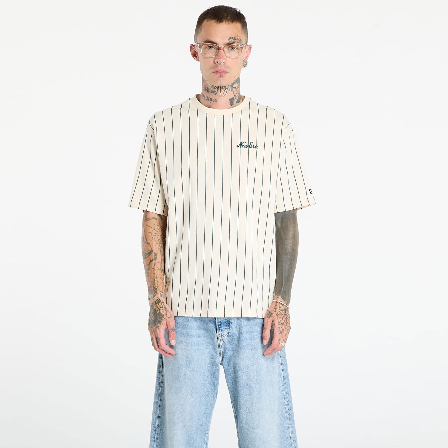 Tričko New Era New Era Pinstripe T-Shirt Béžová | 60684389, 0