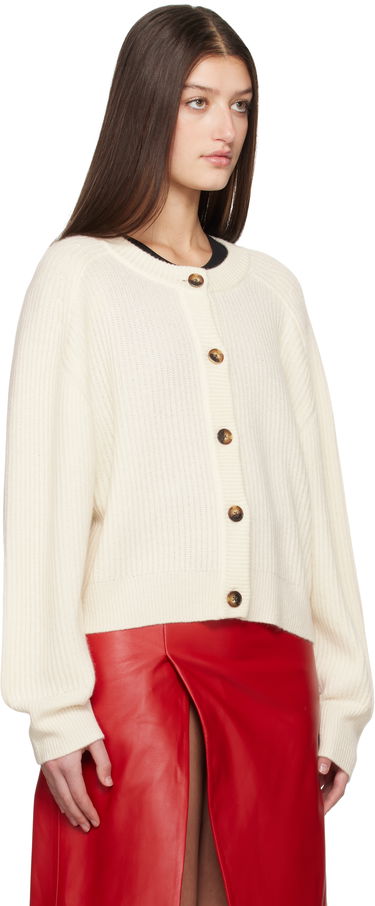 Sveter Loulou de Saison Loulou de Saison Bastia Knit Cardigan Biela | BASTIA, 1