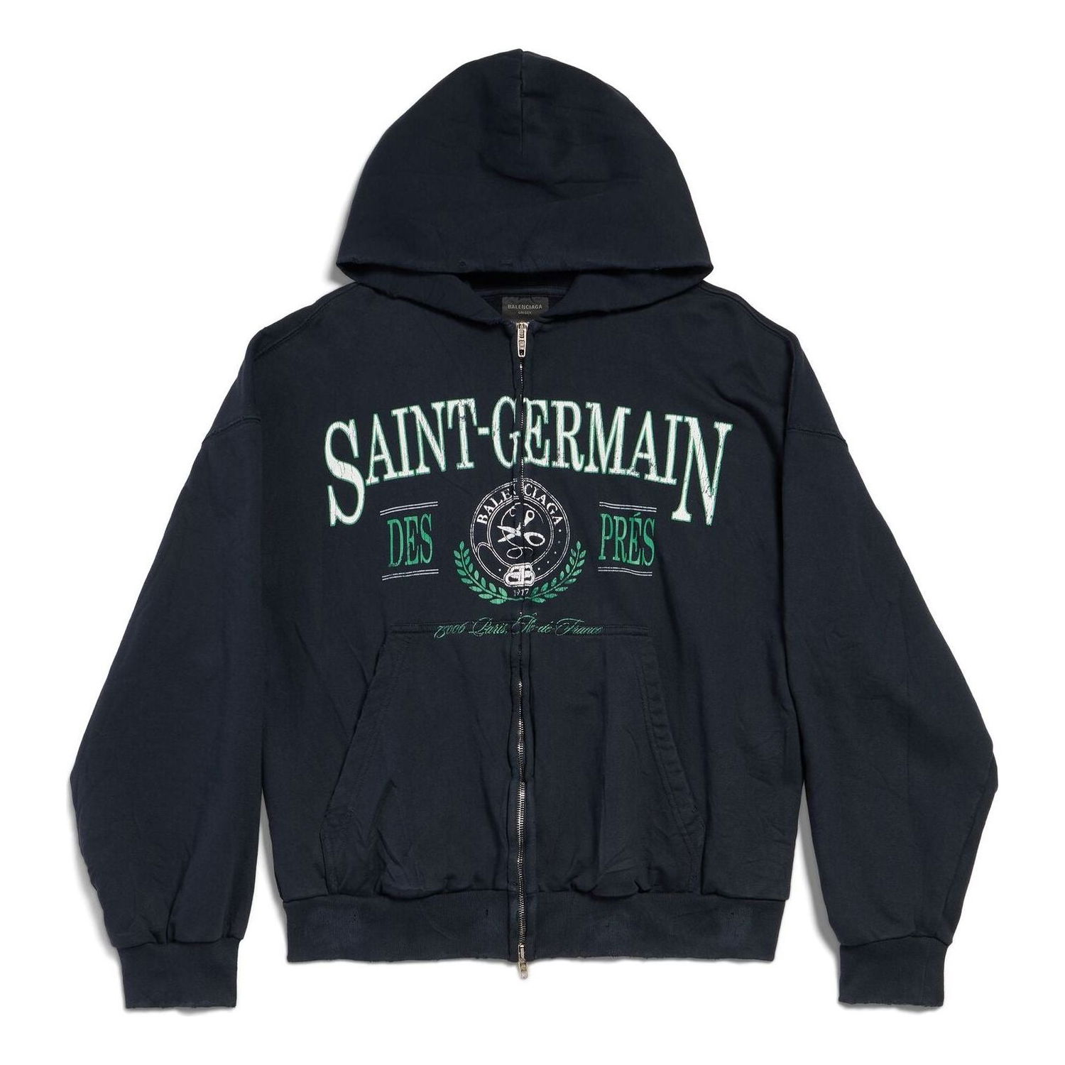 Mikina Balenciaga Saint Germain Full Zip Hoodie Čierna | 803264TRVO98065, 0