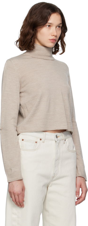 Sveter Maison Margiela MM6 Maison Margiela Knitted Cropped Turtleneck Béžová | S52HA0296 M13133, 1