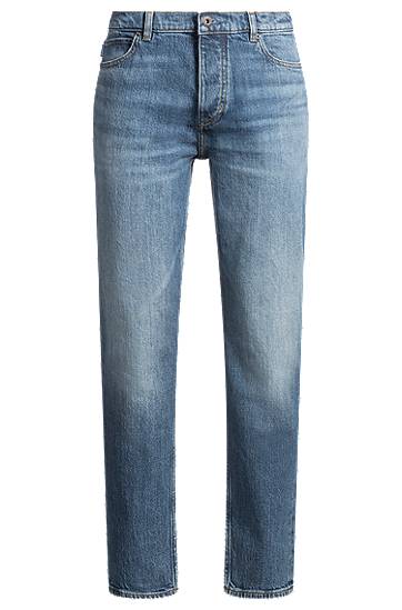 Džínsy BOSS Tapered-Fit Stonewashed Jeans Modrá | 50529220, 0