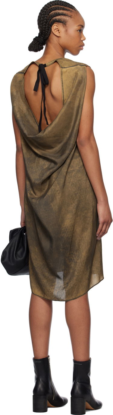 Šaty Maison Margiela MM6 Maison Margiela Silk Shift Midi Dress Hnedá | S52DA0051 M35244, 2