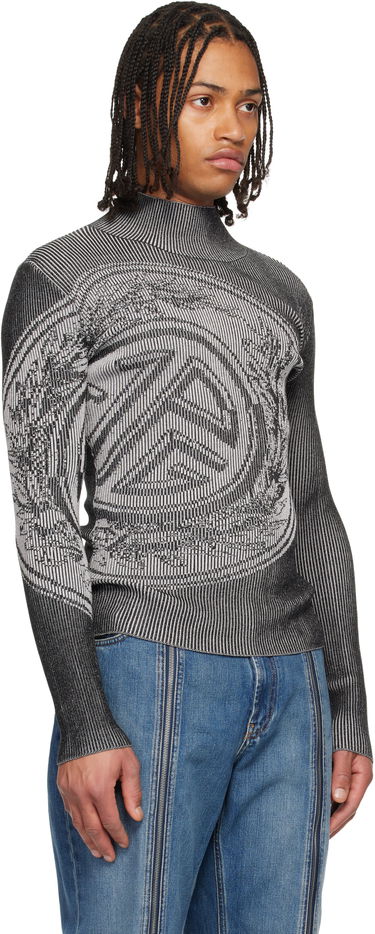 Sveter Jean Paul Gaultier Jean Paul Gaultier The Laurel Stamp Ribbed Knit Long Sleeve Mock Neck Sweater Rôznofarebný | 25/04-W-PO021-K011-0001, 1