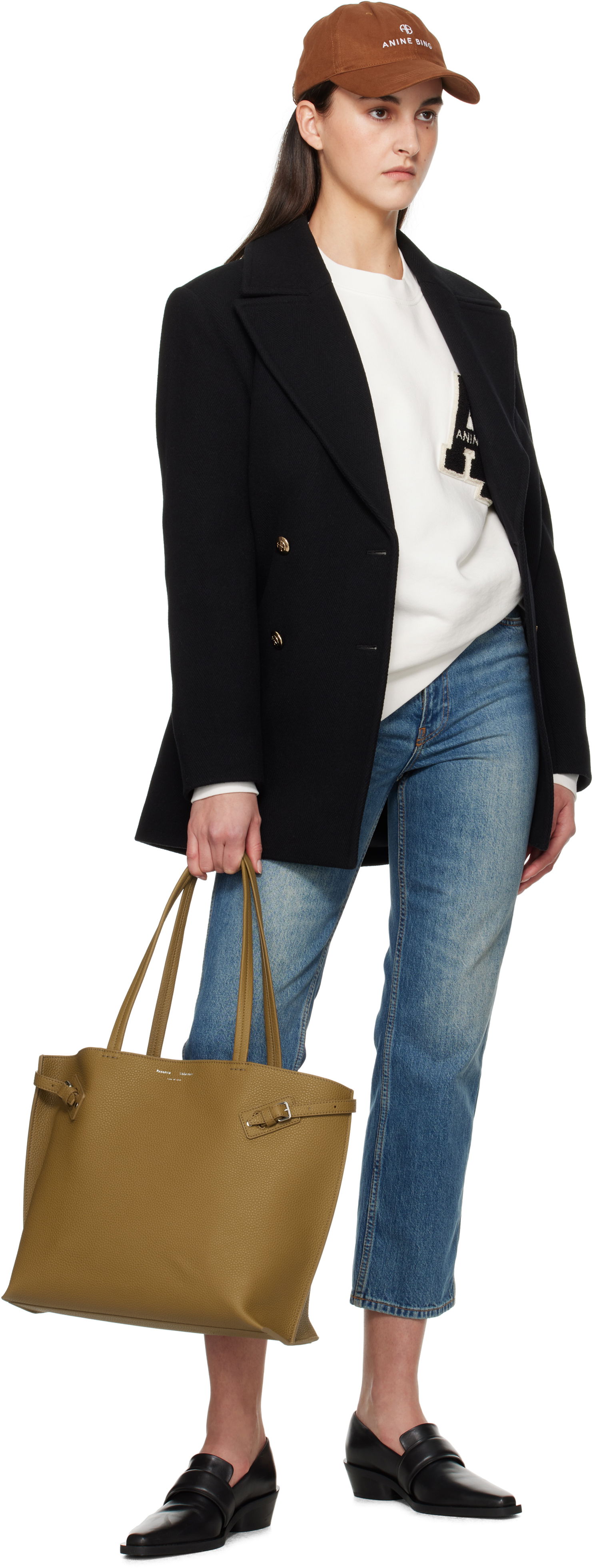 Anine Bing Miles Oversized Letterman Sweatshirt