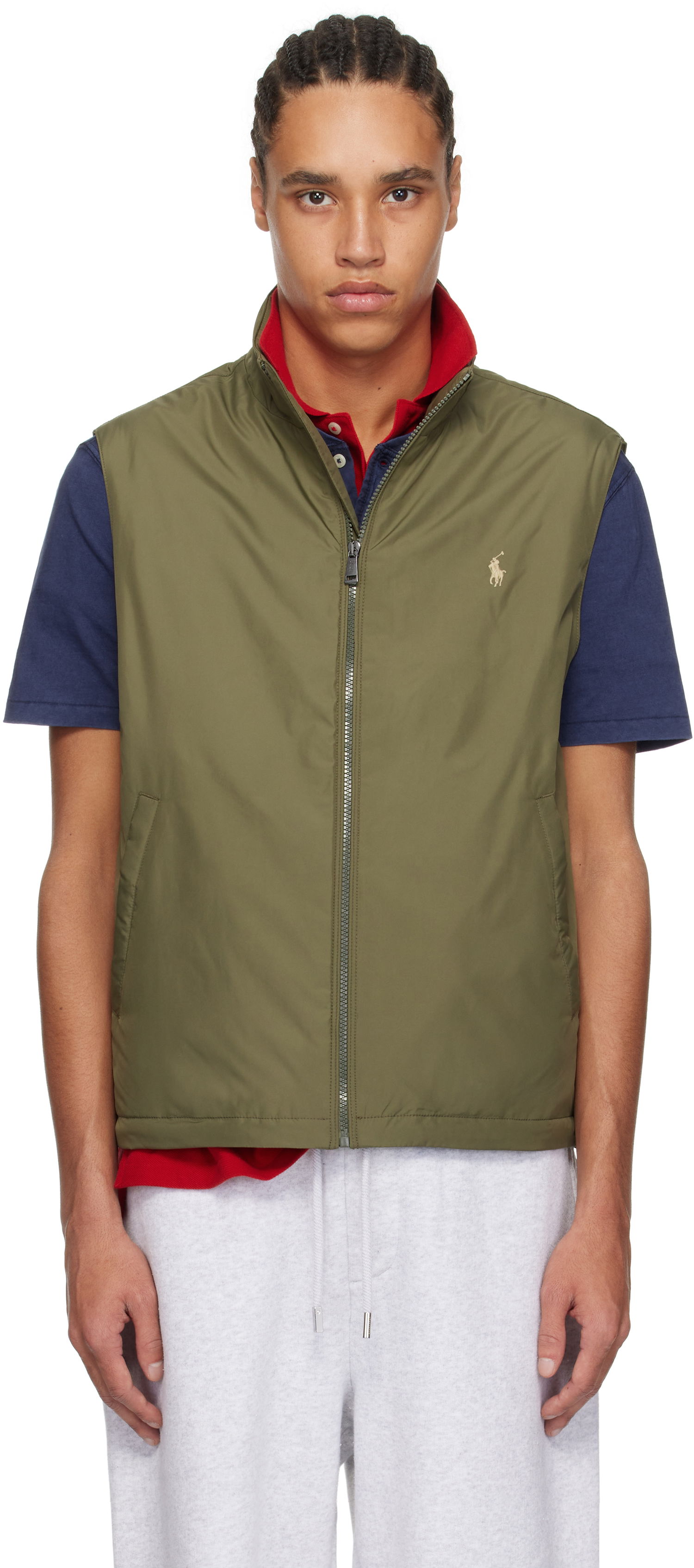 Vesta Polo by Ralph Lauren Ralph Lauren Packable Taffeta Vest Zelené | 710961832002, 0