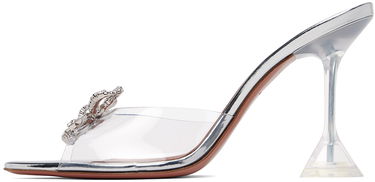 Doplnky Amina Muaddi Amina Muaddi Rosie Glass Slipper Heeled Sandals Metalická | ROSIE GLASS SLIPPER CL PVC, 2