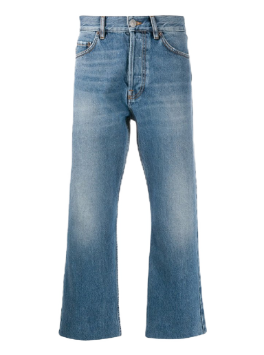 Džínsy Balenciaga Cropped Straight Leg Jeans Modrá | 594609TDW144065