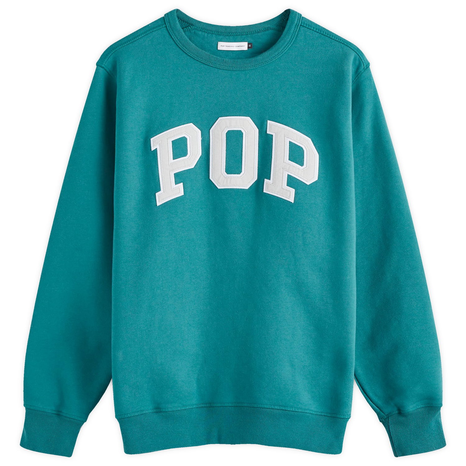 Mikina Pop Trading Company Arch Logo Crew Sweat Tyrkysová | POPAW24-01-010, 0