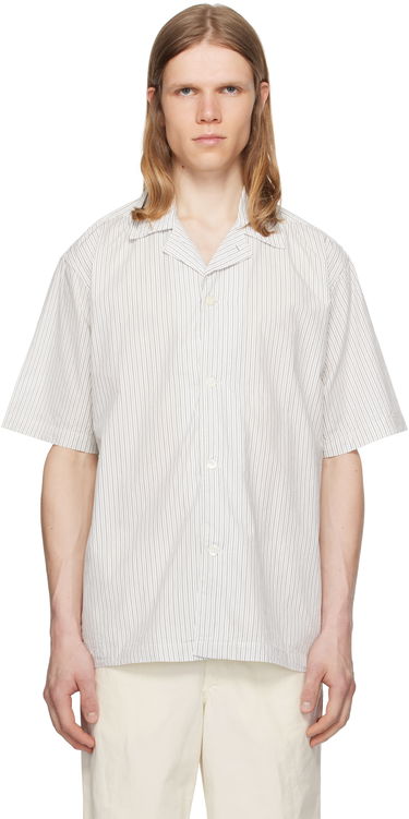 Košeľa NORSE PROJECTS Norse Projects Mads Poplin Stripe Short Sleeve Shirt Biela | N40-0831, 0