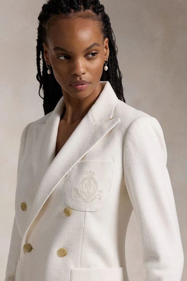 Bunda Polo by Ralph Lauren Double-Breasted Wool-Blend Blazer Biela | 211947976, 3
