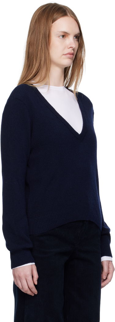 Sveter A.P.C. A.P.C. Anae V-Neck Sweater Navy | WOASA-F23429, 1
