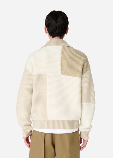Sveter AXEL ARIGATO Beige Patchwork Knitted Cardigan Biela | A3066002, 3