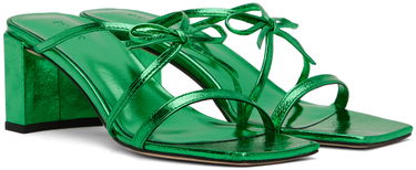 Tenisky a topánky BY FAR June Metallic Leather Heeled Sandals Zelené | 23SSJUNSCVGA, 3