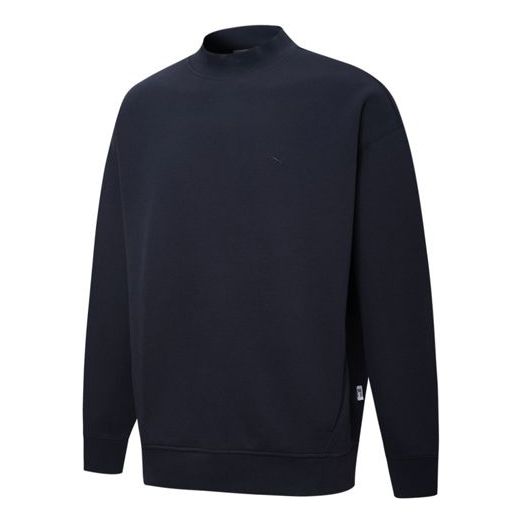 Sveter Puma MMQ Crew Embroidered High Collar Knit Sweatshirt Navy | 534672-43, 0