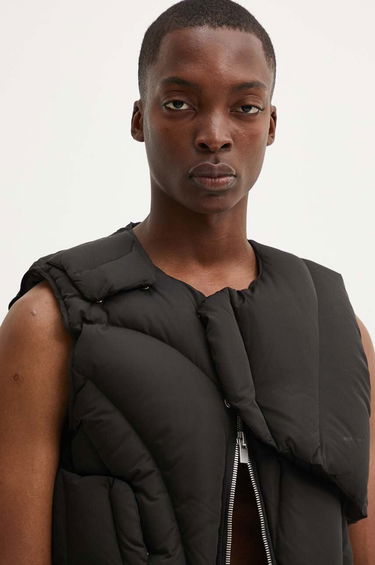 Vesta HELIOT EMIL Asymmetrical Padded Vest Čierna | HE.M.03.003.P11.BLK01, 3