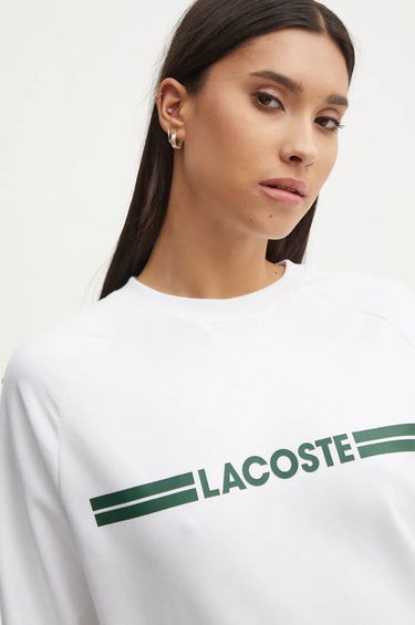 Mikina Lacoste White Graphic Sweatshirt Biela | SF1472, 1