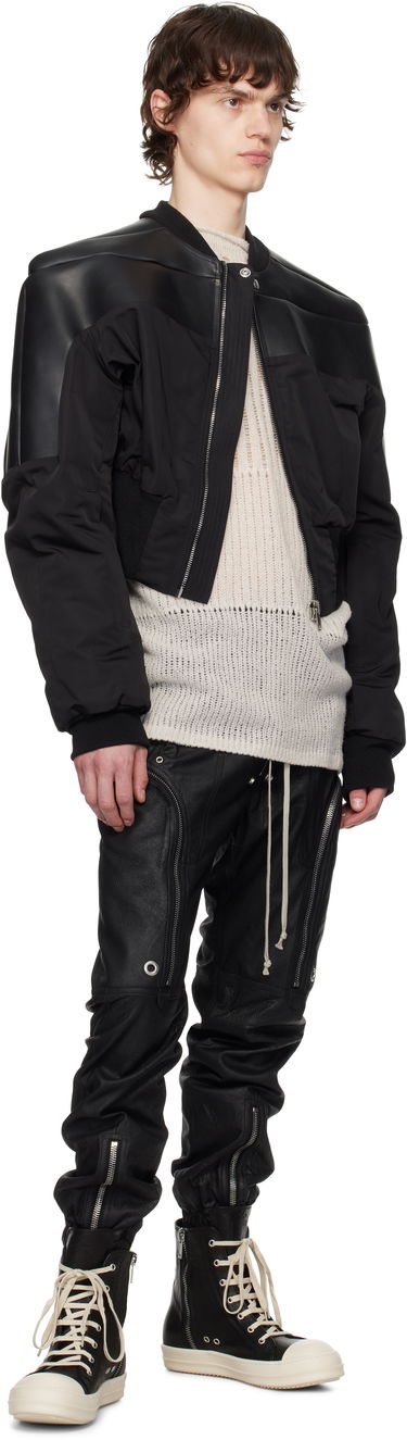 Cargo nohavice Rick Owens Rick Owens Hollywood Bauhaus Leather Cargo Pants Čierna | RU01E5377 LBA, 3