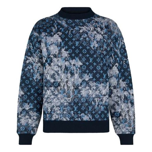 Sveter Louis Vuitton Louis Vuitton Monogram Tapestry Sweatshirt Modrá | 1A8H2X, 0