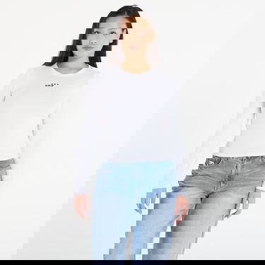 Tričko GAP Long Sleeve Ribbed Logo Top Biela | 805668-00, 0