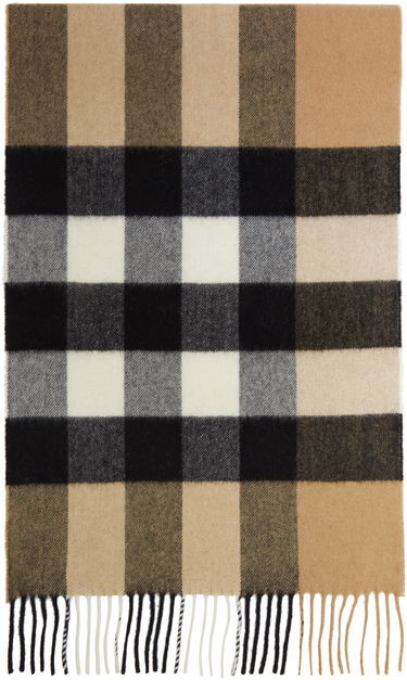 Šál Burberry Cashmere Mega Check Scarf Beige Béžová | 8018175, 0