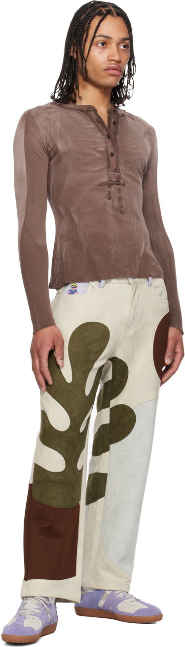 Nohavice KidSuper KidSuper Floral Patchwork Trousers Béžová | SS25-PT-04, 3