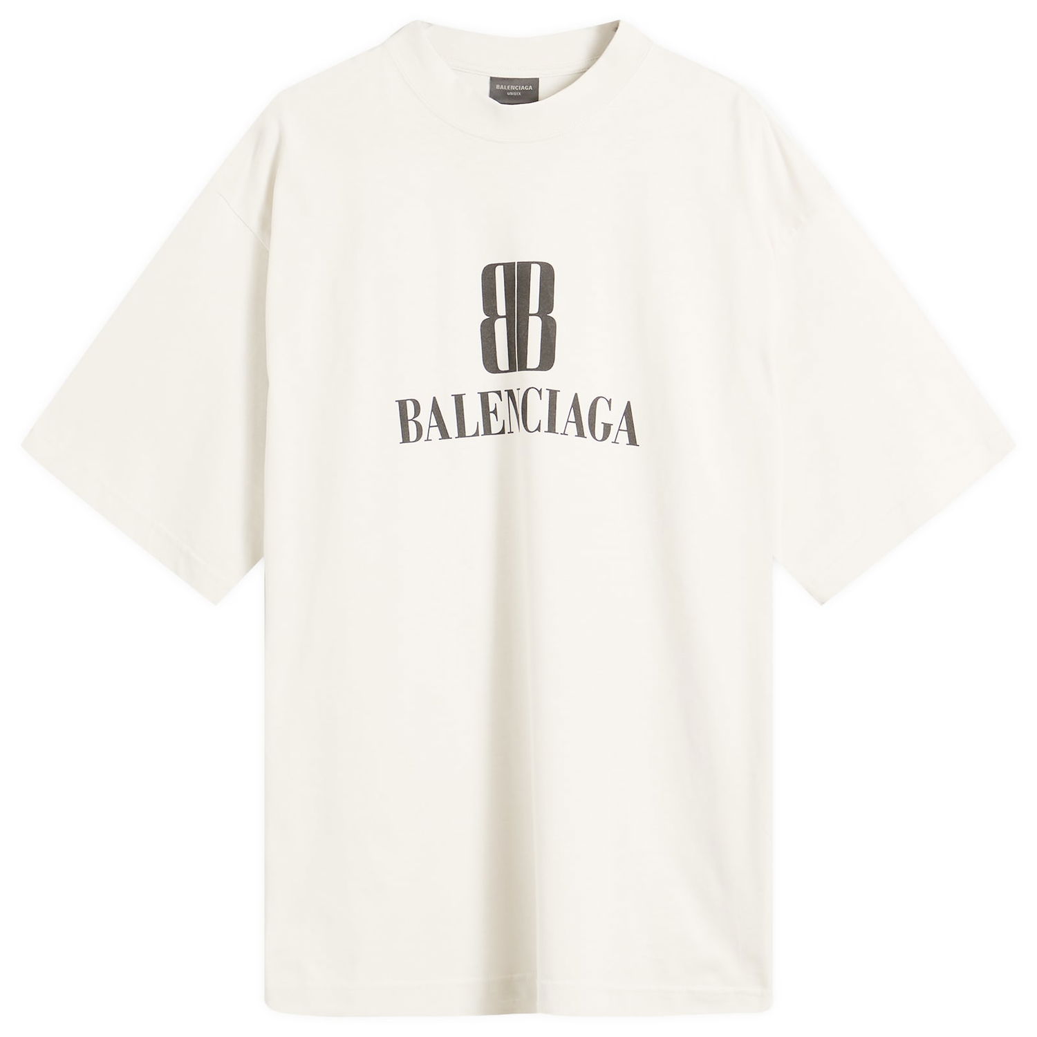 Tričko Balenciaga Men's Nano BB Logo Medium Fit T-Shirt, Size Large Biela | 764235-TSVO2-9012, 1