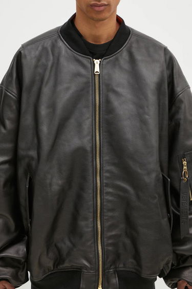 Bomber bunda VETEMENTS VETEMENTS Oversized Leather Bomber Jacket Čierna | UA66JA200B, 6