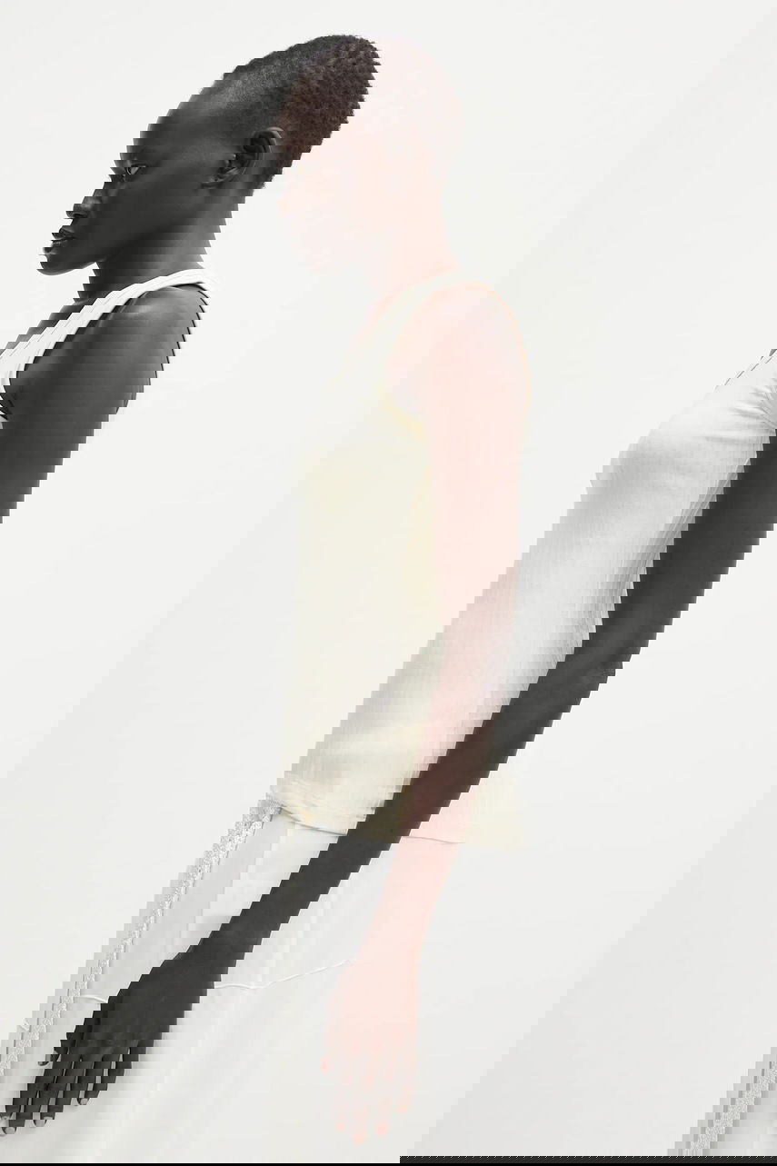 Tielko Wales Bonner Wales Bonner Groove Ribbed Tank Top Biela | WS25JE42.JE23.099, 1