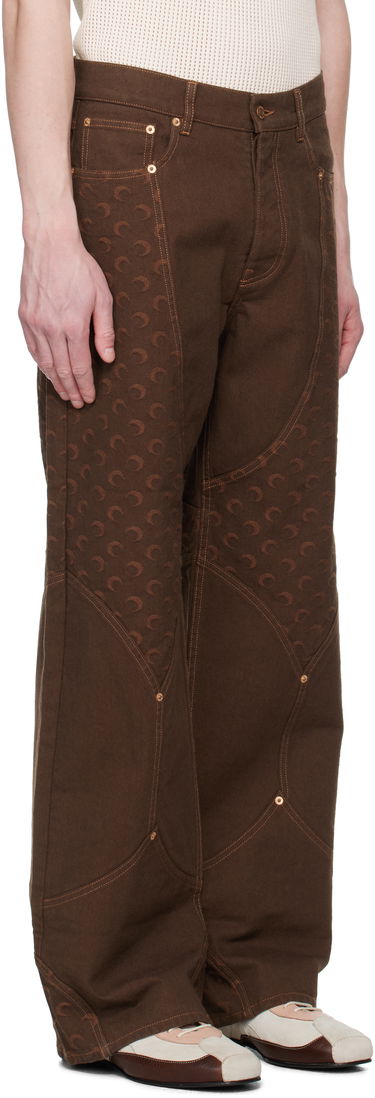 Džínsy Marine Serre Marine Serre Moon Jacquard Twill Workwear Trousers Hnedá | MPA073A CWOV0063, 1
