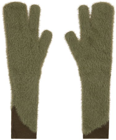 Rukavice Maison Margiela Furry Worn Out Mitts Zelené | S62TS0062 M13073, 1