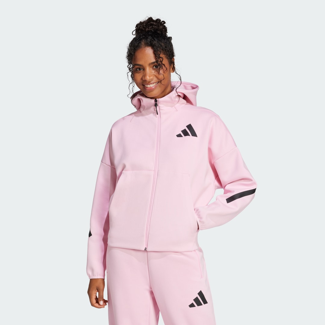 Mikina adidas Performance Z.N.E. Full-Zip Hoodie Ružová | JC5393, 0