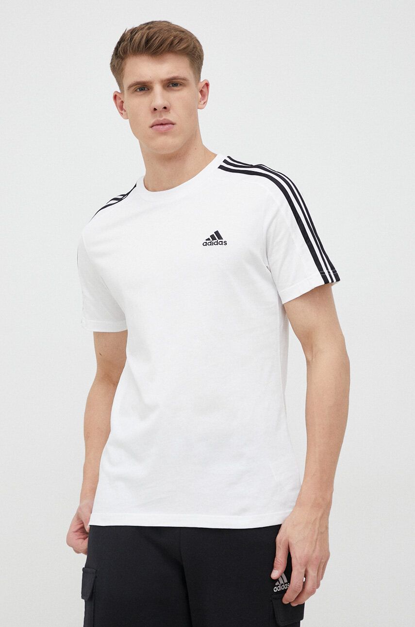 Tričko adidas Originals Essentials Single Jersey 3-Stripes Biela | IC9336, 0