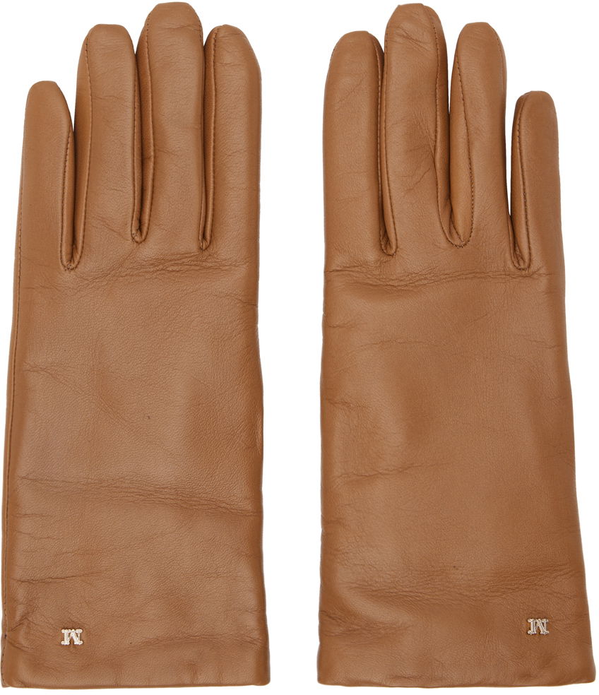 Rukavice Max Mara Max Mara Nappa Leather Gloves Hnedá | 2424566021600, 0