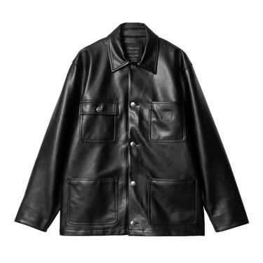 Bunda Carhartt WIP Faux Leather Chore Jacket Čierna | I034447_4, 0