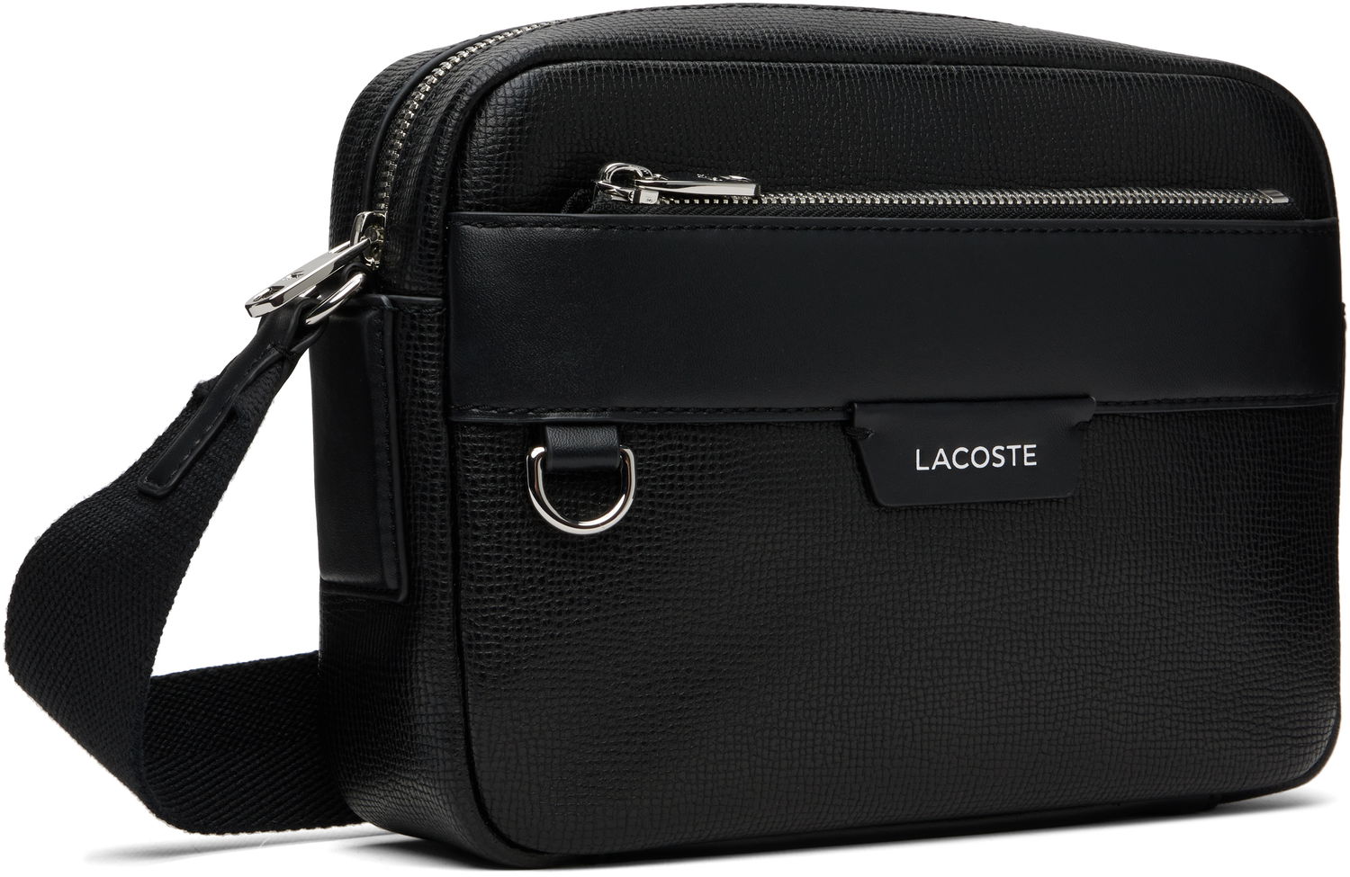 Taška cez rameno Lacoste Ossian Leather Reporter Bag Čierna | NH5048OI_000, 1